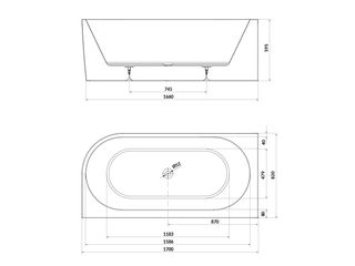 Obrázek 1 produktu Vana volně stojící Crea 170x82, rohová levá, akrylátova