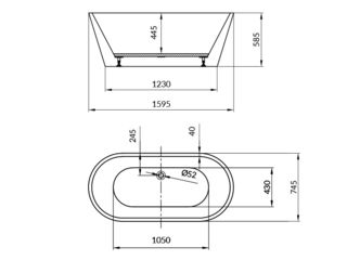 Obrázek 1 produktu Vana volně stojící Crea 160x75, oválná, akrylátova