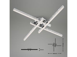 Obrázek 4 produktu Svítidlo nástěnné LED Rey, 21W, 2900lm, 3000K, 600x600x82 mm, chrom