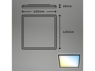 Obrázek 1 produktu Panel LED, 22W, 3000lm, 2700-6500K, 420x420x29mm, efekt podsvícení, černá