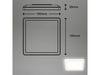 Obrázek 3 produktu Panel LED, 12W, 1400lm, 4000K, 190x190x28 mm, bílá