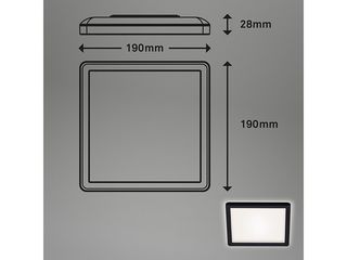 Obrázek 2 produktu Panel LED, 12W, 1400lm, 4000K, 190x190x28mm, černá