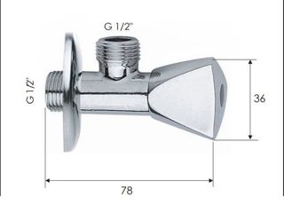 Obrázek 1 produktu Ventil rohový 1/2x1/2CR výtokový