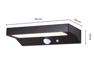 Obrázek 1 produktu Světlo nástěnné solární LED se senzorem 600lm IP 44 černé