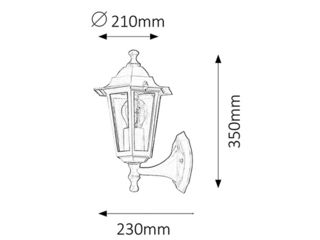 Obrázek 1 produktu Lampa nástěnná venkovní VELENCE- směr nahoru, černá