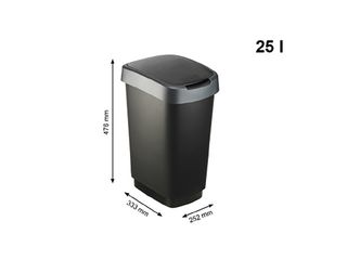 Obrázek 2 produktu Koš odpadkový SWING TWIST 25 l, šedá