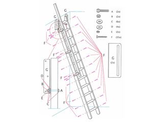 Obrázek 2 produktu Mlynářské schody s madlem FLEXIBLO, smrk, 55x300cm