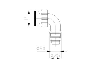 Obrázek 3 produktu Kolínko 1" x Ø 20-25, komplet, plast