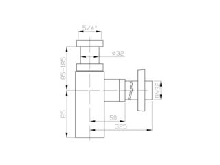 Obrázek 1 produktu Sifon design kulatý 5/4" Ø 32, mosaz/chrom