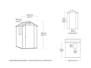 Obrázek 1 produktu Domek plastový DARWIN 4x6 hnědý - 205x126x185 cm