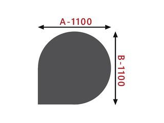 Obrázek 1 produktu Sklo pod kamna - Kapka 1100x1100 mm / 6 mm