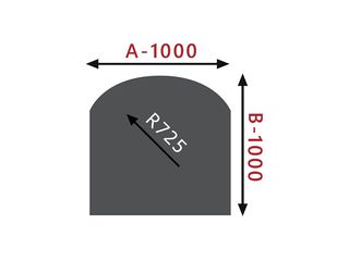 Obrázek 1 produktu Sklo pod kamna - Oblouk 1000x1000 mm / R725 / 6 mm