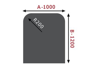 Obrázek 1 produktu Sklo pod kamna - Oblouk 1000x1200 mm / 2xR200 / 6 mm