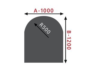 Obrázek 1 produktu Sklo pod kamna - Oblouk 1000x1200 mm / R500 / 6 mm