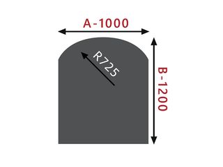 Obrázek 1 produktu Sklo pod kamna - Oblouk 1000x1200 mm / R725 / 6 mm