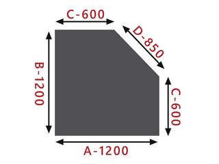 Obrázek 1 produktu Sklo pod kamna - Pětihran 1200x1200 mm / 6 mm