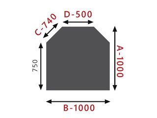 Obrázek 1 produktu Sklo pod kamna - Šestihran 1000x1000 mm / 6 mm