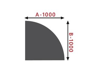 Obrázek 1 produktu Sklo pod kamna - Výseč 1000x1000 mm / 6 mm