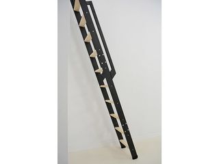 Obrázek 1 produktu Schody žebříkové STRONG 10 příček, pro výšku stropu do 243cm, kov/smrk, 36x257cm