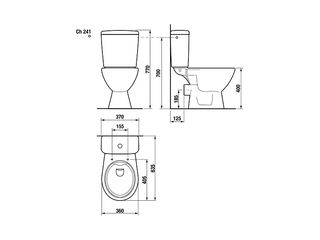 Obrázek 1 produktu WC kombi JIKA Lyra Plus RIMLESS vodorovný odpad