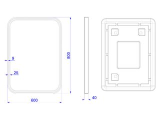 Obrázek 5 produktu Zrcadlo Verso 60x80 cm, s LED osvětlením, s hliníkovým rámem, černá