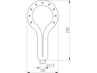 Obrázek 2 produktu Ruční sprcha Wu ECO ø 120, chrom/bílá