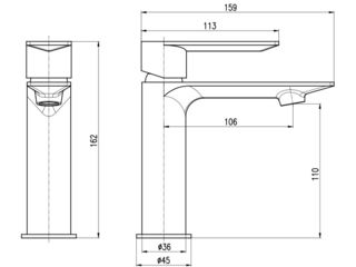 Obrázek 1 produktu Baterie umyvadlová Nil, stojánková, metal grey