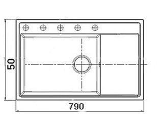 Obrázek 1 produktu Dřez granitový Senar 79x50 s odkapem L/P, bílý