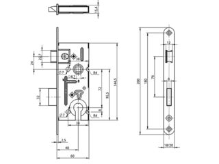 Obrázek 1 produktu Zámek zadlabací Yale 5160/18N 1/2