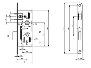 Obrázek 1 produktu Zámek zadlabací Yale 5210/20N 1/2