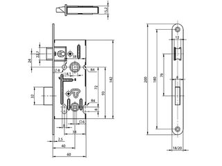 Obrázek 1 produktu Zámek zadlabací Yale 5220/18N 1/2