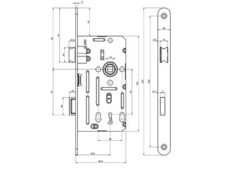 Obrázek 1 produktu Zámek zadlabací Yale 190/140 /20 L OBYC.KLIC