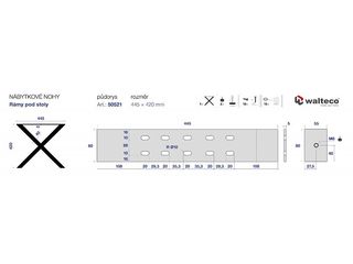 Obrázek 3 produktu Rám pro stoly X 420x445mm, černý