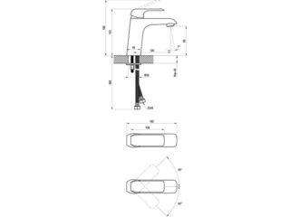 Obrázek 4 produktu Baterie umyvadlová Flat, 151 mm bez výpusti, chrom