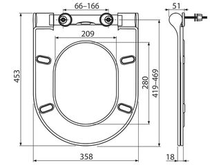 Obrázek 4 produktu Sedátko WC Uni Chrome Slim, SoftClose, bílé