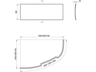 Obrázek 1 produktu Panel čelní Asymetric 150 R, bílý