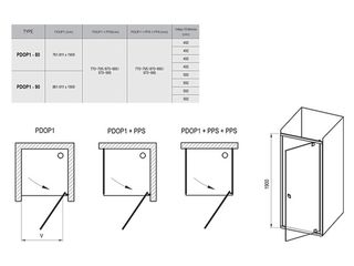 Obrázek 2 produktu Dveře sprchové PDOP1-90 bright alu+Transparent