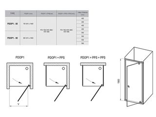 Obrázek 2 produktu Dveře sprchové PDOP1-80 satin+Transparent