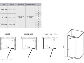 Obrázek 1 produktu Dveře sprchové PDOP2-120 satin+Transparent