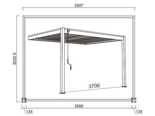 Obrázek 3 produktu Pergola bioklimatická INTRO PLUS 4 x 3 m, hliník - do stěny