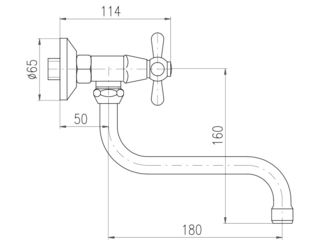 Obrázek 1 produktu Baterie Morava dřezová/umyvadlová, 100 mm, černá matná/zlato