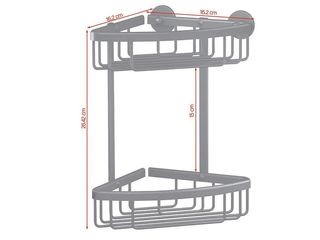 Obrázek 1 produktu Košík rohový Aluxx do sprchy, dvoupatrový, černý