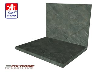 Obrázek 1 produktu Deska zádová POLYFORM abstrakt černý/kámen zelený 10x640x4100mm