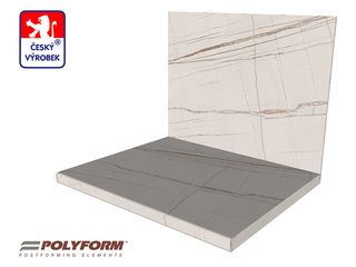 Obrázek 1 produktu Deska pracovní kuchyňská POLYFORM mramor bílý, 38x635x4100mm