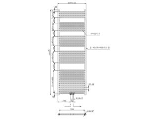 Obrázek 1 produktu Otopné těleso 600x1800 rovné, středové připojení, černé