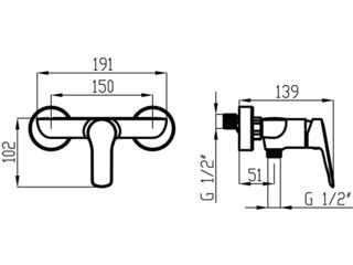 Obrázek 1 produktu Baterie sprchová Metalia 54 bez příslušenství 150 mm, chrom