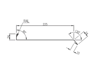 Obrázek 1 produktu Parapet venkovní hliníkový - bílý, 225x600mm, včetně koncovek, šroubů a krytek