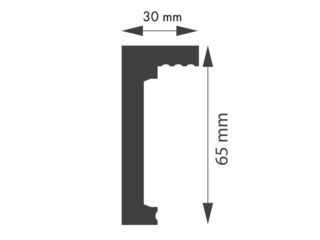 Obrázek 2 produktu Lišta garnýžová tvrzená GAL3, bílá 65 x 30 mm, délka 2 m