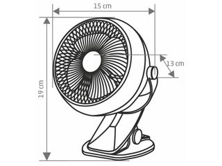 Obrázek 3 produktu Ventilátor stolní aku s klipem CLF 10/BK černý