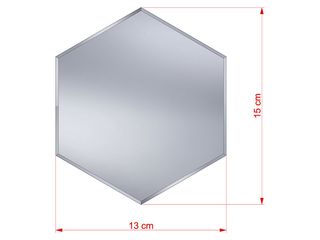 Obrázek 1 produktu Obklad zrcadlový Hexagon 15x13, zabroušené hrany 2 mm, 6 ks